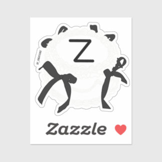 Letter Z Initial Black And White Bow Vintage Cake  シール