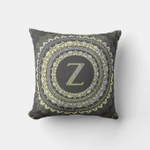 Letter Z Monogram Vintage  Symmetrical Pattern クッション (正面)