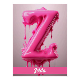 Letter Z, Monogram Z - Customizable Name Poster  ポスター