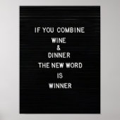 Letterboard Print Wine Print Funny Kitchen Print  ポスター (正面)