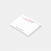 Lettered WassupカスタムPost-it®ノート(明るい赤紫色) ポストイット (アングル)