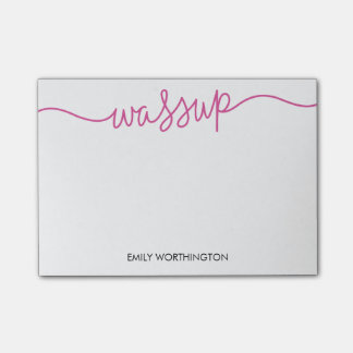 Lettered WassupカスタムPost-it®ノート(明るい赤紫色) ポストイット