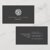 LetterformモダンロゴIII (作家およびライター用) 名刺 (正面/裏面)