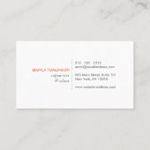 LetterformモダンロゴV (作家およびライター用) 名刺 (裏面)