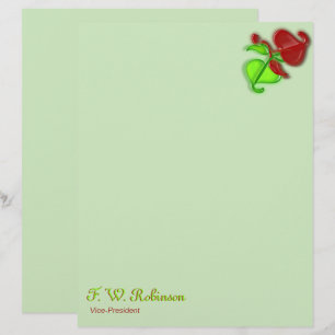 Letterhead - 2つの3D葉(名前)