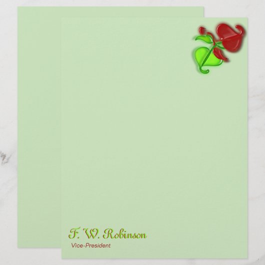 Letterhead - 2つの3D葉(名前) (正面/裏面)