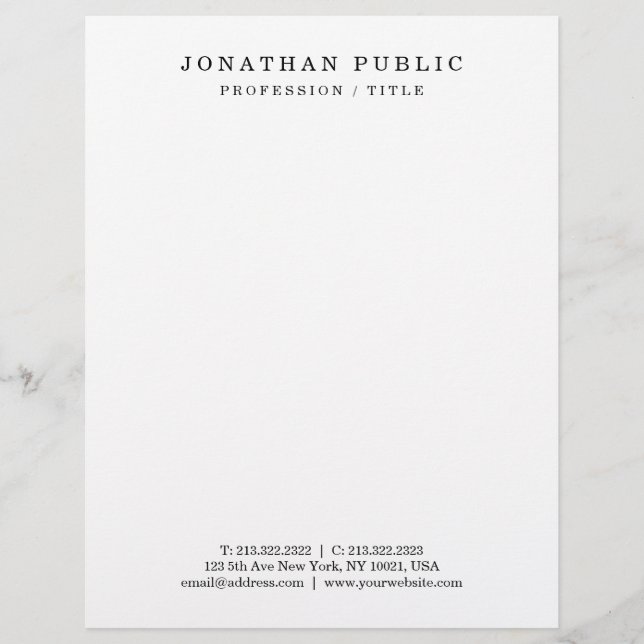 Letterhead Modern Minimalist Elegant Template レターヘッド (正面)