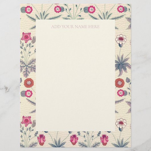 LETTERHEAD : WILLIAM MORRIS : "デイジー" レターヘッド (正面)