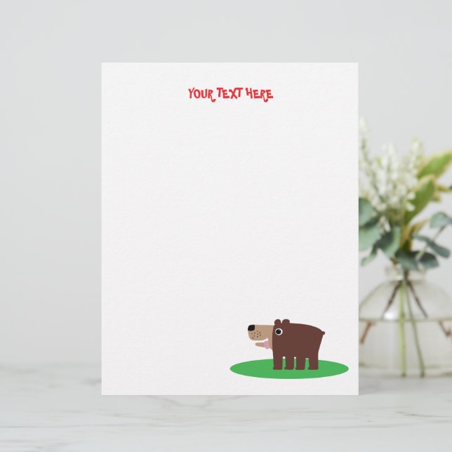 Letterhead with cute bear drawing for kid's party レターヘッド (スタンド正面)