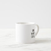 Lettering Bob wants coffee, Text only エスプレッソカップ (正面右)