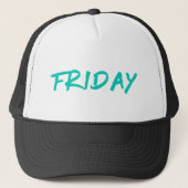 Lettering Design ‘Friday’ in Turquoise キャップ (正面)