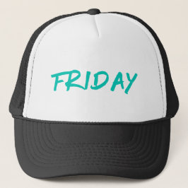 Lettering Design ‘Friday’ in Turquoise キャップ