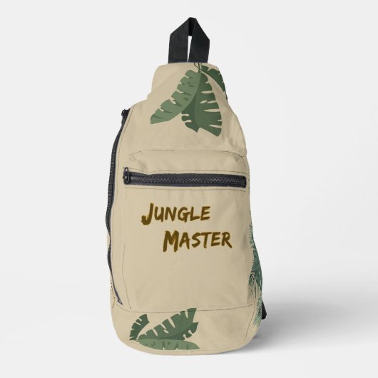 Lettering Design Jungle Master, brown, sand スリングバッグ (正面)