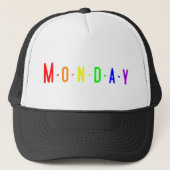 Lettering Design ‘Monday’ in Rainbow Colors キャップ (正面)