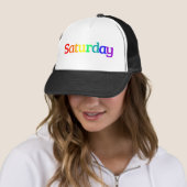 Lettering Design ‘Saturday’ in Rainbow Colors キャップ (インサイチュ)