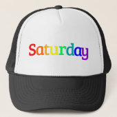 Lettering Design ‘Saturday’ in Rainbow Colors キャップ (正面)