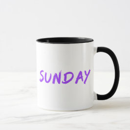 Lettering Design Sunday in Purple マグカップ