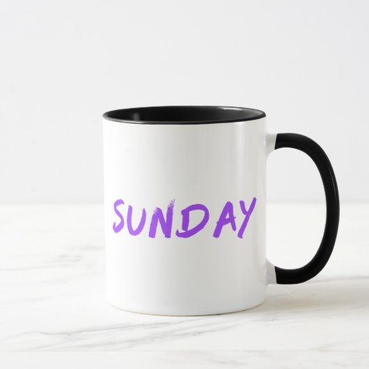 Lettering Design Sunday in Purple マグカップ (右)