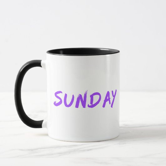 Lettering Design Sunday in Purple マグカップ (左)