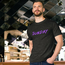 Lettering Design ‘Sunday’ in Purple Tシャツ