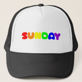 Lettering Design ‘Sunday’ in Rainbow Colors キャップ