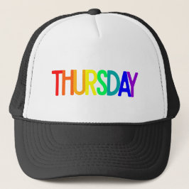 Lettering Design ‘Thursday’ in Rainbow Colors キャップ