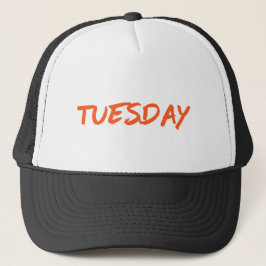Lettering Design ‘Tuesday’ in Orange キャップ