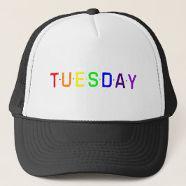 Lettering Design ‘Tuesday’ in Rainbow Colors キャップ