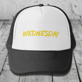 Lettering Design ‘Wednesday’ in Yellow キャップ