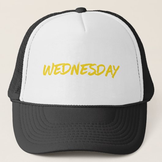 Lettering Design ‘Wednesday’ in Yellow キャップ (正面)