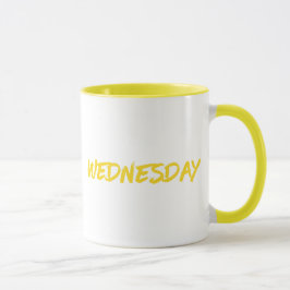 Lettering Design Wednesday in Yellow マグカップ