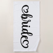 Lettering Hearts Bride ビーチタオル (正面)