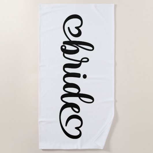 Lettering Hearts Bride ビーチタオル (正面)