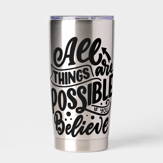 Lettering Quote About Dreams 保温保冷タンブラー (正面)