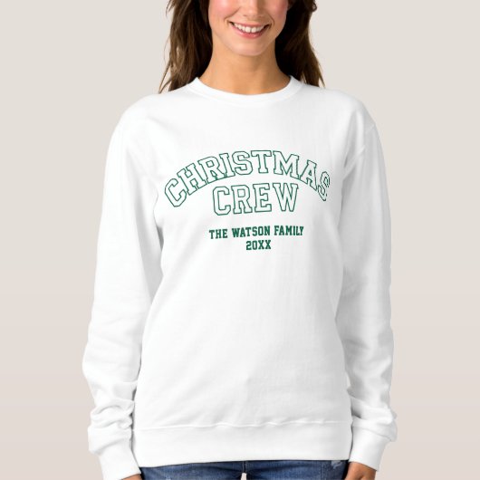 Letterman Christmas Crew Collegiate Family Name スウェットシャツ (正面)