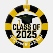 Letterman Class of 2025 (Add Name)卒業 セラミックオーナメント (正面)