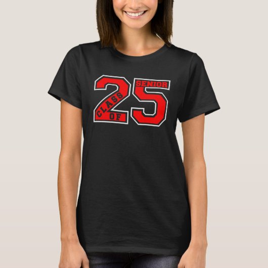 LETTERMAN CLASS OF 2025 SENIOR SWAG  RED  SENIOR C Tシャツ (正面)