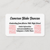 Letterman Class of 2027 Graduation エンクロージャーカード (裏面)