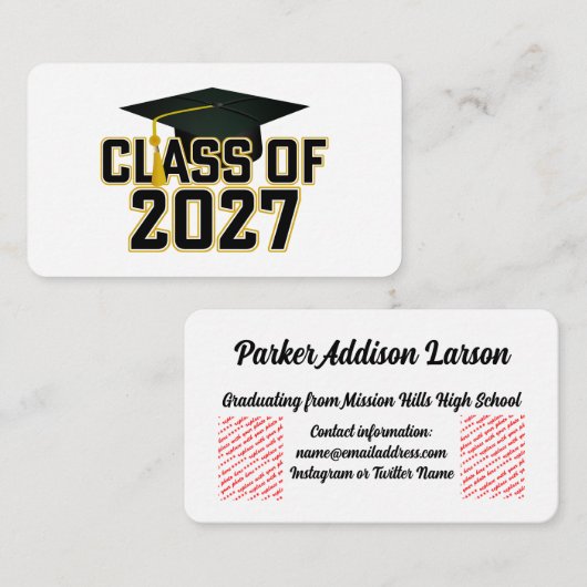 Letterman Class of 2027 Graduation エンクロージャーカード (正面/裏面)