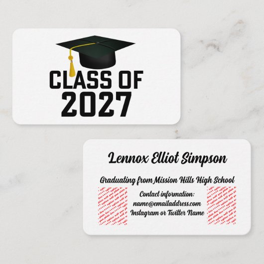 Letterman Class of 2027 Graduation エンクロージャーカード (正面/裏面)