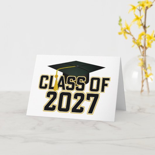 Letterman Class of 2027 Graduation カード (黄色い花)