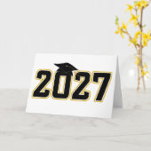 Letterman Class of 2027 Graduation カード (黄色い花)