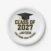 Letterman Class of 2027 Graduation ペーパープレート (正面)