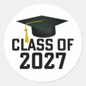 Letterman Class of 2027 Graduation ラウンドシール (正面)