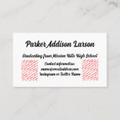 Letterman Class of 2027 Graduation 名刺 (裏面)