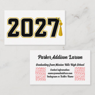 Letterman Class of 2027 Graduation 名刺