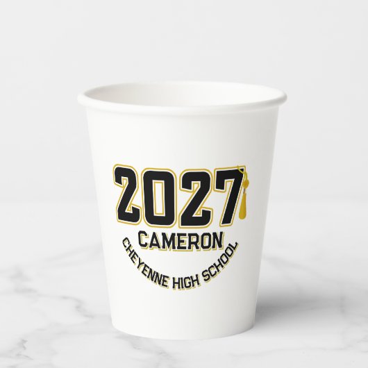Letterman Class of 2027 Graduation 紙コップ (正面)