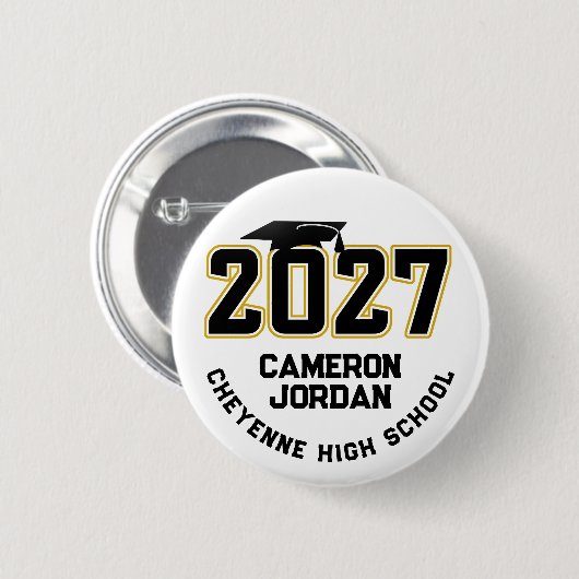 Letterman Class of 2027 Graduation 缶バッジ (正面&裏面)