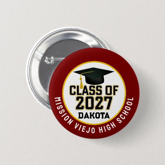 Letterman Class of 2027 Graduation 缶バッジ (正面&裏面)