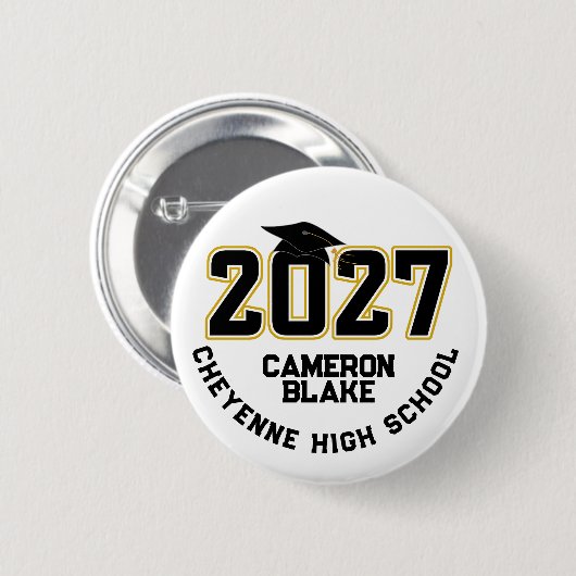 Letterman Class of 2027 Graduation 缶バッジ (正面&裏面)